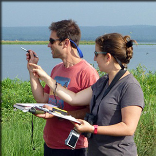 Dr. Sadie Ryan and Dr. Joel Hartter collecting data