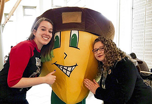 Oakie with two students