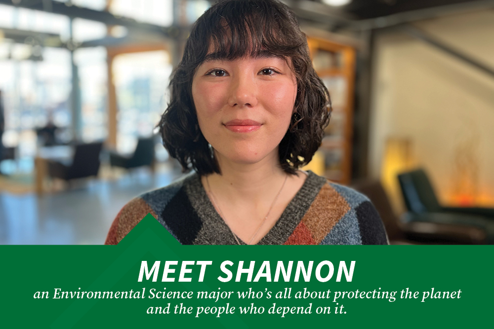Headshot of female student looking at the camera happy