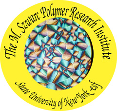 Polymer Research Institute circular logo with polymer in the middle. State University of New York E  S F