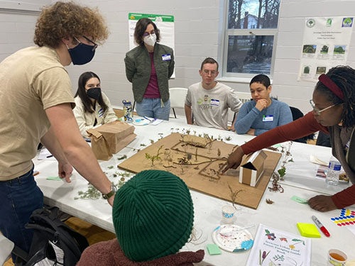 Community meeting discussing urban food forest