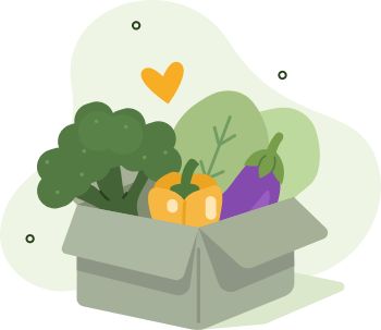 Box overflowing with vegetables