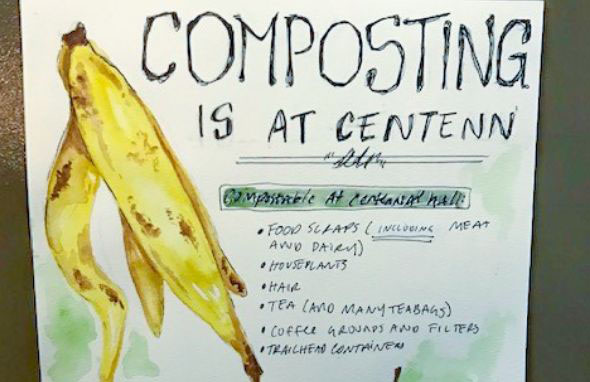 a flyer for composting at centen