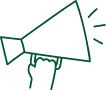 Hand holding a megaphone [icon]