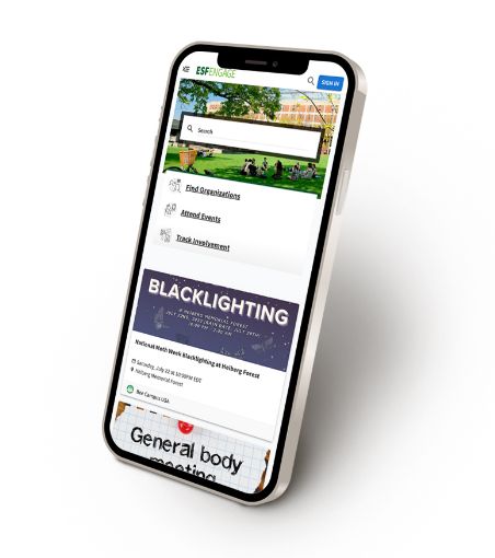Phone displaying the ESF Engage app