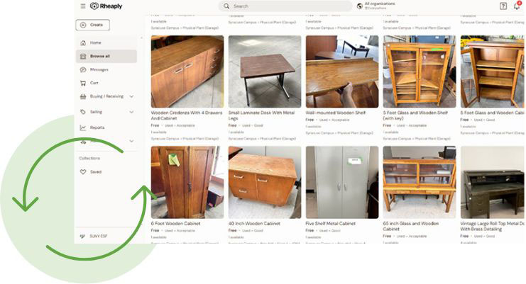 screenshot of Rheaply website