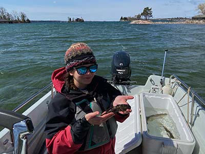 Anna with round goby