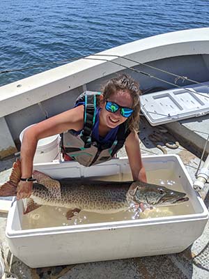 Anna with adult muskie